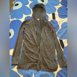 J.Jill zip up grey sweater with hoods and pockets